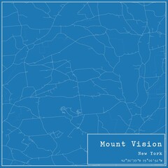 Obraz premium Blueprint US city map of Mount Vision, New York.