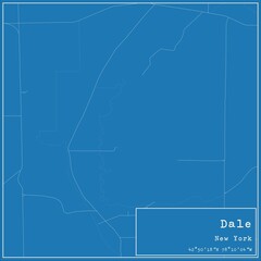 Blueprint US city map of Dale, New York.