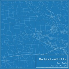 Blueprint US city map of Baldwinsville, New York.
