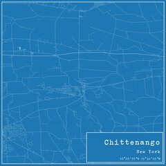 Blueprint US city map of Chittenango, New York.
