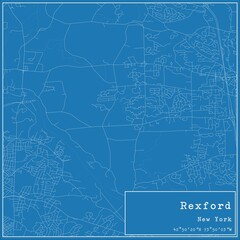 Blueprint US city map of Rexford, New York.
