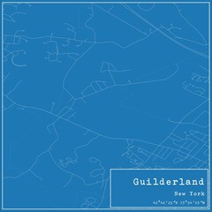 Blueprint US city map of Guilderland, New York.