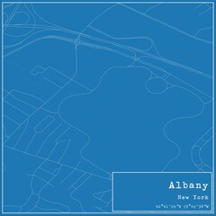 Blueprint US city map of Albany, New York.