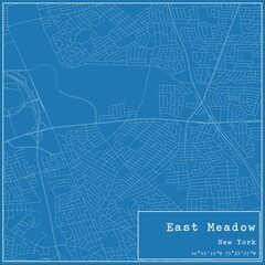 Obraz premium Blueprint US city map of East Meadow, New York.
