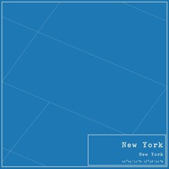 Blueprint US city map of New York, New York.