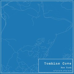 Obraz premium Blueprint US city map of Tomkins Cove, New York.