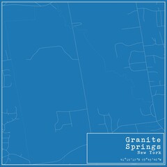 Blueprint US city map of Granite Springs, New York.