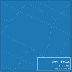 Blueprint US city map of New York, New York.