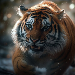 Fototapeta premium portrait of a tiger in the snow