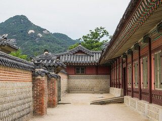 Naklejka premium The interior Gyeongbokgung Palace in seoul