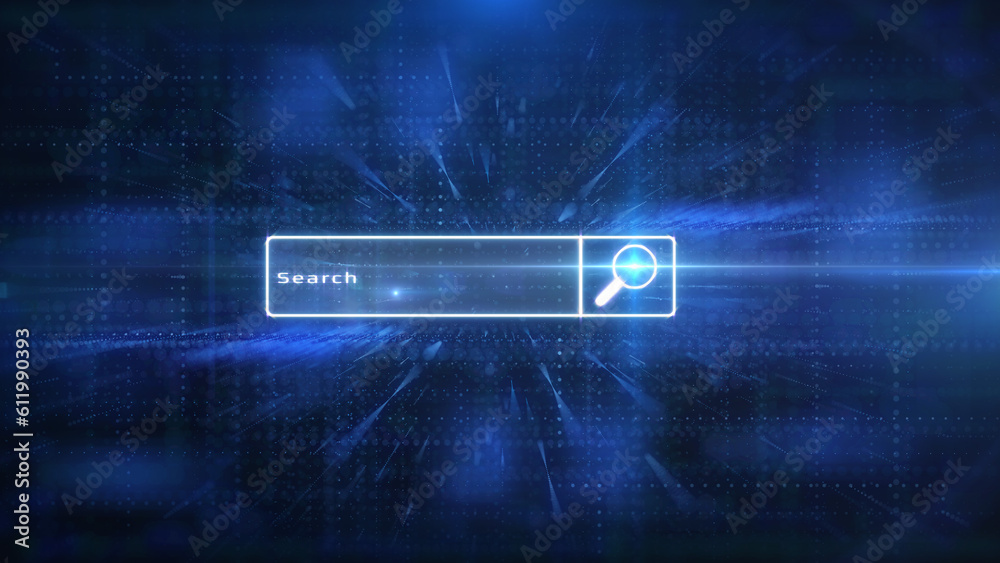 Aufkleber AI technology power search engine button optimization. Digital data command prompt for article automatic generator illustration concept.