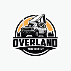 Overland SUV Camper Truck Circle Emblem Logo Illustration Vector Isolated © bonky