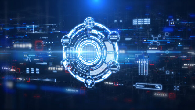 Internet digital online payment, shopping with security icon sign concept. Technology economy on social media network service platform illustration.