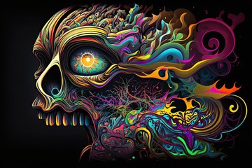 LSD hippie culture concept