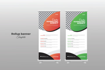 roll up banner design or pull up banner template