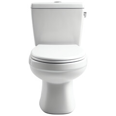 White ceramic toilet from the front isolated on transparent background - Generative AI
