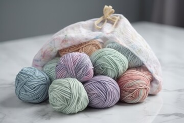 Fototapeta na wymiar Colored yarn wool. Generate Ai