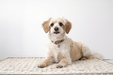 Obraz premium Dog lying mat adorable. Generate Ai