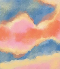 Fototapeta premium Sky gradient with cloud like cotton candy background 