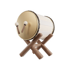 Islamic Drum 3D Icon. Authentic Symbol of Cultural Heritage and Spirituality for Web and App Design