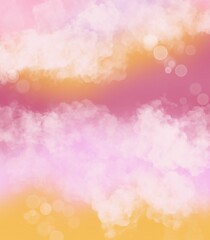 Fototapeta na wymiar Sky gradient with cloud like cotton candy background 