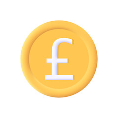 Vector Pound currency 3d vector icon high quality and fully scalable 