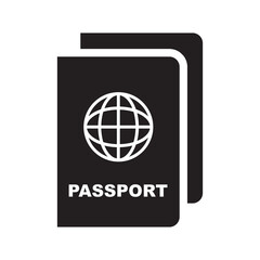 Passport black icon and illustration