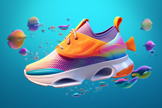 Sport shoes, super photo realistic background, generative ai illustration