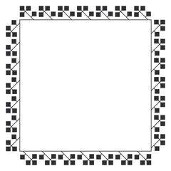 Vector ethnic Ukrainian frame pattern with floral elements