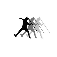 Javelin throw athlete. Javelin throw athlete silhouette.