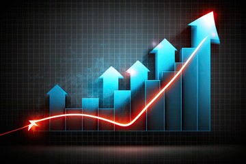 Financial stock market graph on digital screen, business investment concept