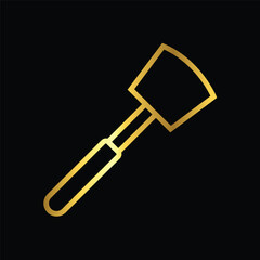 gold spatula, icon, vector, illustration, design, template, flat, style