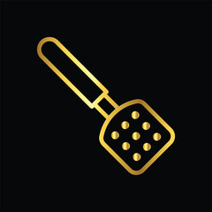 gold spatula, icon, vector, illustration, design, template, flat, style