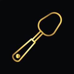 gold spatula, icon, vector, illustration, design, template, flat, style