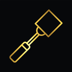 gold spatula, icon, vector, illustration, design, template, flat, style