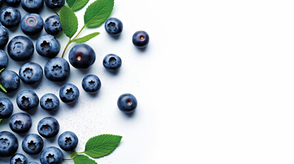 Top view of blueberry. White background. Banner design
Generative AI