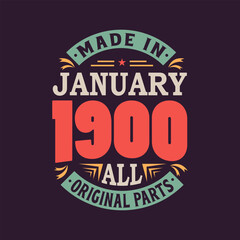 Born in January 1990 Retro Vintage Birthday, Made in January 1990 all original parts