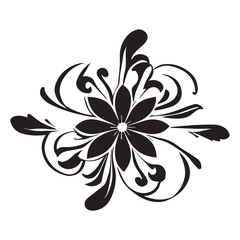 Floral Floral Collection. flower drawings. Black and white with line art on white backgrounds
