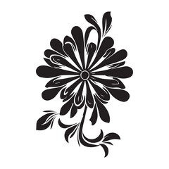 Floral Floral Collection. flower drawings. Black and white with line art on white backgrounds