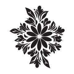 Floral Floral Collection. flower drawings. Black and white with line art on white backgrounds