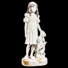 The girl child stands with poise and grace, crafted in marble - generative ai.