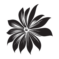 Flower Design Elements Vector Illustration Black color.