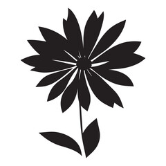 Flower Design Elements Vector Illustration Black color.