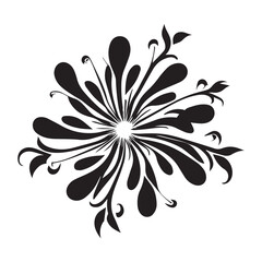 Flower vector Design Illustration black color, Floral Flower vector
