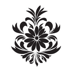 Flower vector Design Illustration black color, Floral Flower vector