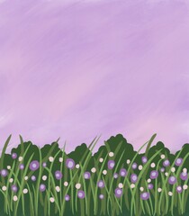 landscape sky and grass dusk scene