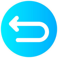 return left arrow round vector icon