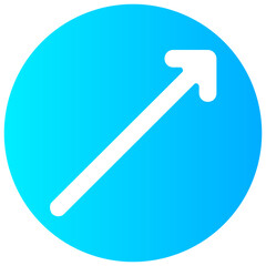 right up arrow round vector icon