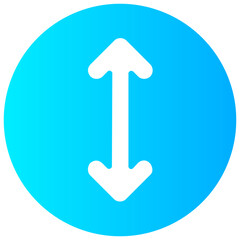 vertical size arrow round vector icon