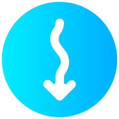 zigzag down arrow round vector icon